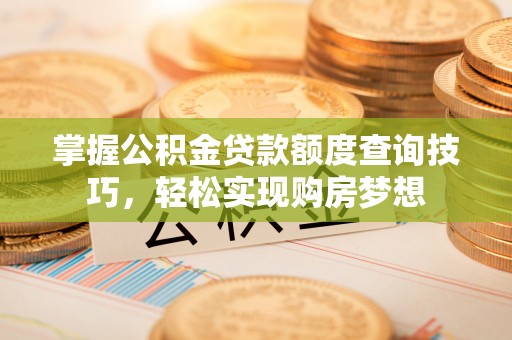固原掌握公积金贷款额度查询技巧，轻松实现购房梦想