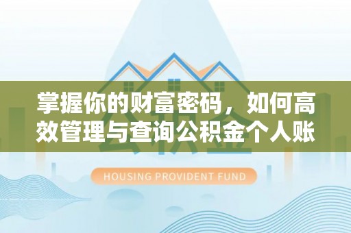 固原掌握你的财富密码，如何高效管理与查询公积金个人账户信息