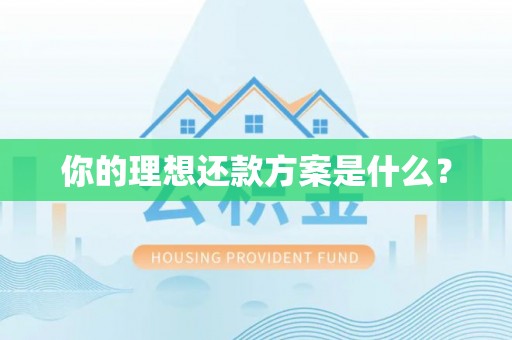 固原你的理想还款方案是什么？