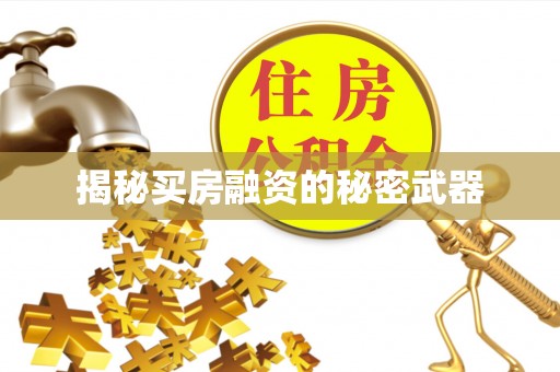 固原揭秘买房融资的秘密武器